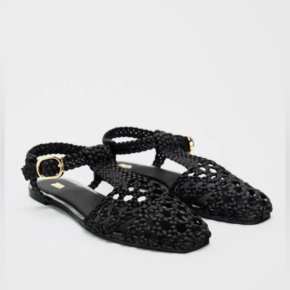 Zara Shoes - Zara Flat Cage Sandals in Black